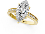Yellow gold Marquise Solitaire Pavé Band Prong Setting Ring_21