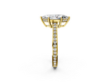 Yellow gold Marquise Solitaire Pavé Band Prong Setting Ring_22