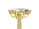 Yellow gold Marquise Solitaire Pavé Band Prong Setting Ring_25