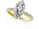 Yellow gold Marquise Solitaire Pavé Band with Four-Prong Setting_147