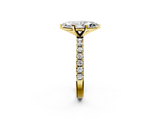 Yellow gold Marquise Solitaire Pavé Band with Four-Prong Setting_148