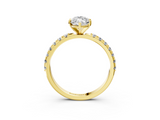 Yellow gold Marquise Solitaire Pavé Band with Four-Prong Setting_149