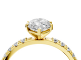 Yellow gold Marquise Solitaire Pavé Band with Four-Prong Setting_150
