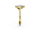 Yellow gold Marquise Solitaire Pavé Band with Four-Prong Setting_87