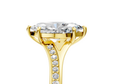 Yellow gold Marquise Solitaire Pavé Band with Four-Prong Setting_90