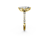 Yellow gold Marquise Solitaire Pavé Diamond Engagement Ring with Four-Prong Setting_64