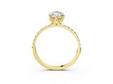 Yellow gold Marquise Solitaire Pavé Diamond Engagement Ring with Four-Prong Setting_65