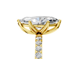 Yellow gold Marquise Solitaire Pavé Diamond Engagement Ring with Four-Prong Setting_67