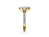 Yellow gold Marquise Solitaire Pave Diamond Engagement Ring with Four-Prong Setting_335