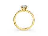 Yellow gold Marquise Solitaire Pave Diamond Engagement Ring with Four-Prong Setting_336