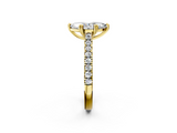Yellow gold Marquise Solitaire Pave Diamond Engagement Ring with Prong Setting_34