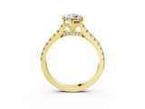Yellow gold Marquise Solitaire Pave Diamond Engagement Ring with Prong Setting_35