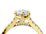 Yellow gold Marquise Solitaire Pave Diamond Engagement Ring with Prong Setting_36