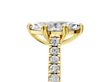 Yellow gold Marquise Solitaire Pave Diamond Engagement Ring with Prong Setting_37