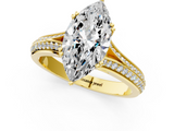 Yellow gold Marquise Solitaire Pave Split Shank Engagement Ring with Six-Prong Setting_47