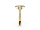 Yellow gold Marquise Solitaire Pave Split Shank Engagement Ring with Six-Prong Setting_48
