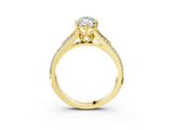 Yellow gold Marquise Solitaire Pave Split Shank Engagement Ring with Six-Prong Setting_49