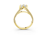 Yellow gold Marquise Solitaire Pave Split Shank Ring with Four-Prong Setting_84
