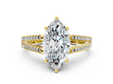 Yellow gold Marquise Solitaire Split Shank Pavé Diamond Engagement Ring_238