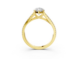 Yellow gold Marquise Solitaire Split Shank Pavé Diamond Engagement Ring_241