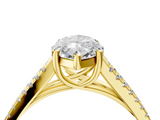 Yellow gold Marquise Solitaire Split Shank Pavé Diamond Engagement Ring_242