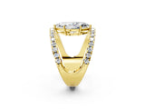 Yellow gold Marquise Solitaire Split Shank Pave Diamond Ring_51