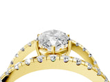 Yellow gold Marquise Solitaire Split Shank Pave Diamond Ring_53