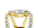 Yellow gold Marquise Solitaire Split Shank Pave Diamond Ring_54