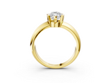 Yellow gold Marquise Solitaire Tension Set Diamond Ring with Wide Band_21
