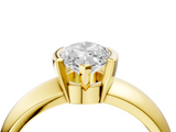 Yellow gold Marquise Solitaire Tension Set Diamond Ring with Wide Band_22
