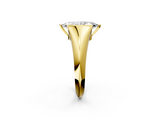 Yellow gold Marquise Solitaire Tension Set Diamond Ring_22