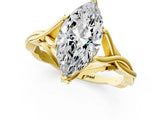 Yellow gold Marquise Solitaire Twist Band Six-Prong Setting 2