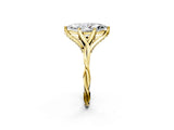 Yellow gold Marquise Solitaire Twist Band Six-Prong Setting 3