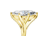 Yellow gold Marquise Solitaire Twist Band Six-Prong Setting