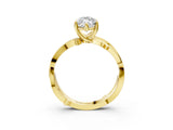 Yellow gold Marquise Solitaire Twist Band with Pavé Accents and Four-Prong Setting_38