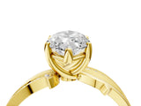 Yellow gold Marquise Solitaire Twist Band with Pavé Accents and Four-Prong Setting_39