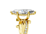 Yellow gold Marquise Solitaire Twist Band with Pavé Accents and Four-Prong Setting_40
