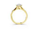 Yellow gold Marquise Solitaire Twist Band with Pavé Diamonds and Four-Prong Setting_71