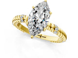 Yellow gold Marquise Solitaire Twisted Band Prong Set Engagement Ring_68