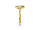 Yellow gold Marquise Solitaire Twisted Band Prong Set Engagement Ring_69