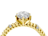 Yellow gold Marquise Solitaire Twisted Band Prong Set Engagement Ring_71