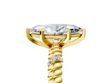 Yellow gold Marquise Solitaire Twisted Band Prong Set Engagement Ring_72