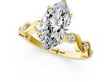 Yellow gold Marquise Solitaire Twisted Band with Prong Setting 1
