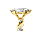 Yellow gold Marquise Solitaire Twisted Band with Prong Setting 5