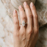 Yellow gold Marquise Solitaire Twisted Pave Band with Four-Prong Setting_13