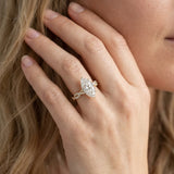 Yellow gold Marquise Solitaire Twisted Pave Band with Four-Prong Setting_15
