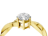 Yellow gold Marquise Solitaire Twisted Pave Diamond Ring with Four-Prong Setting_16