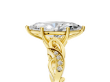 Yellow gold Marquise Solitaire Vine Band with Milgrain Prong Setting_14