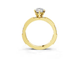 Yellow gold Marquise Solitaire with Pavé Band and Four-Prong Setting_330