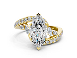 Yellow gold Marquise Solitaire with Pavé Twist Band and Four-Prong Setting_76